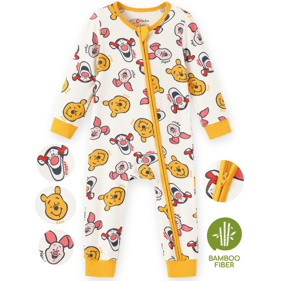 Disney Winnie the Pooh Baby Romper Jumpsuits Bamboo Viscose Zip One Piece Girl Boy Shower Gift Newborn