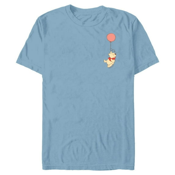 Disney Winnie the Pooh Balloon Flight Corner Picture - Short Sleeve Blended T-Shirt for Adults - Customized-Ocean Blue