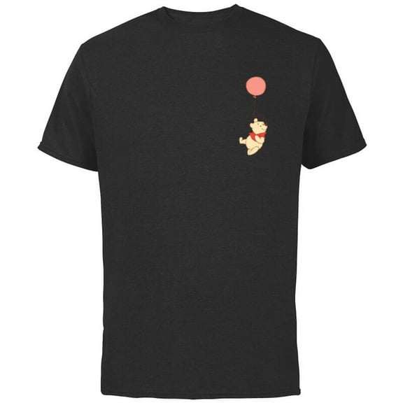 Disney Winnie the Pooh Balloon Flight Corner Picture - Short Sleeve Cotton T-Shirt for Adults - Customized-Black