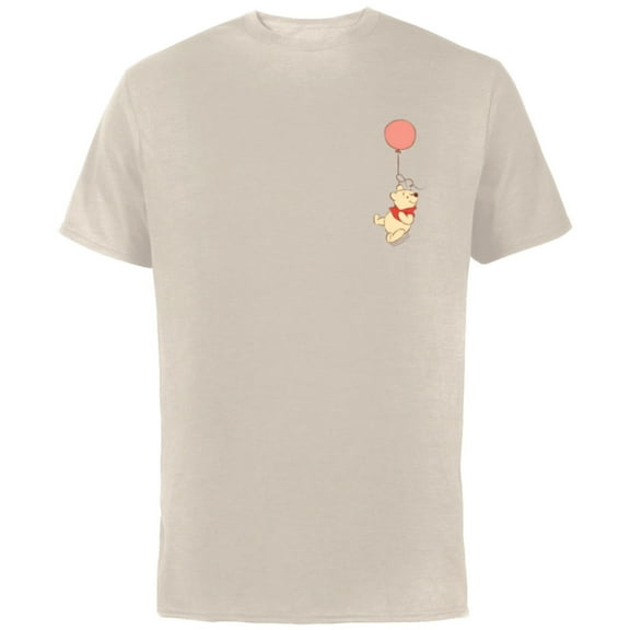 Disney Winnie the Pooh Balloon Flight Corner Picture - Short Sleeve Cotton T-Shirt for Adults - Customized-Natural