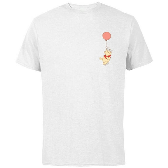 Disney Winnie the Pooh Balloon Flight Corner Picture - Short Sleeve Cotton T-Shirt for Adults - Customized-White