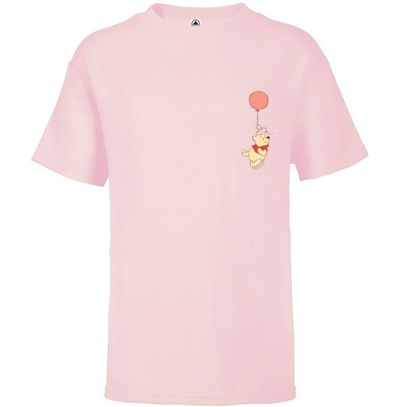 Disney Winnie the Pooh Balloon Flight Corner Picture - Short Sleeve T-Shirt for Kids - Customized-Soft Pink