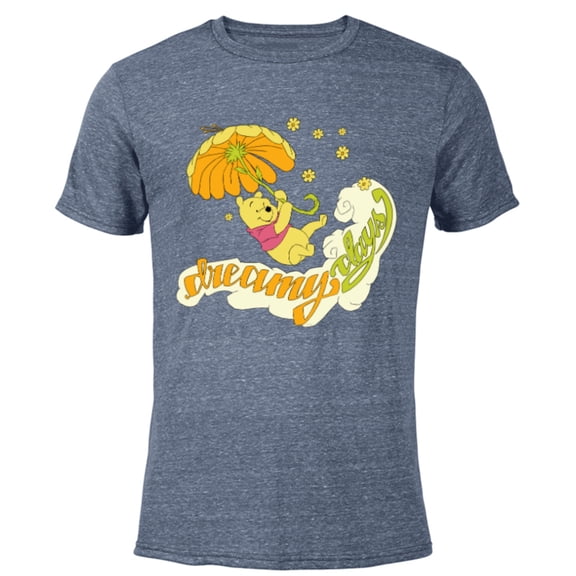 Disney Winnie the Pooh Bear Dreamy Days - Short Sleeve Blended T-Shirt for Adults - Customized-Navy Heather