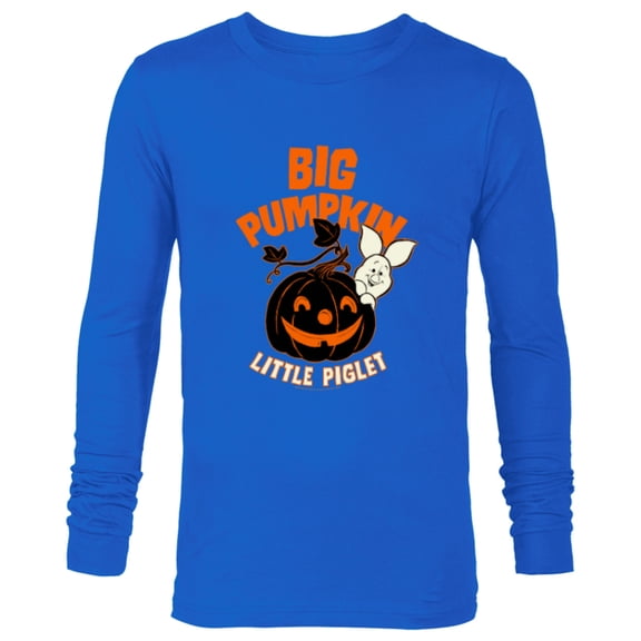 Disney Winnie the Pooh Big Pumpkin Little Piglet Halloween - Long Sleeve T-Shirt for Men - Customized-Navy