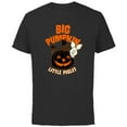thumbnail image 1 of Disney Winnie the Pooh Big Pumpkin Little Piglet Halloween - Short Sleeve Cotton T-Shirt for Adults - Customized-Black, 1 of 5