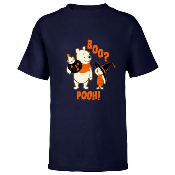 Disney Winnie the Pooh Boo Pooh Halloween - Short Sleeve T-Shirt for Kids - Customized-Athletic Navy