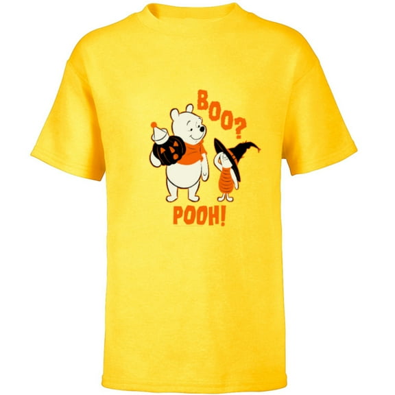 Disney Winnie the Pooh Boo Pooh Halloween - Short Sleeve T-Shirt for Kids - Customized-Yellow