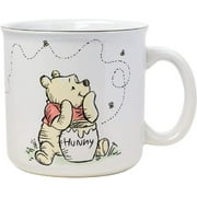 Disney Winnie the Pooh But First Hunny Piglet Ceramic Camper Mug, 20 Ounces