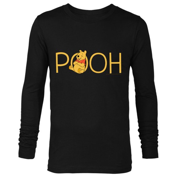 Disney Winnie the Pooh Classic Lettering - Long Sleeve T-Shirt for Men - Customized-Black