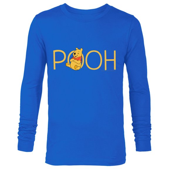 Disney Winnie the Pooh Classic Lettering - Long Sleeve T-Shirt for Men - Customized-Royal
