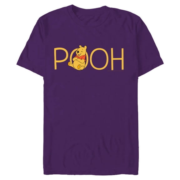 Disney Winnie the Pooh Classic Lettering - Short Sleeve Blended T-Shirt for Adults - Customized-Purple
