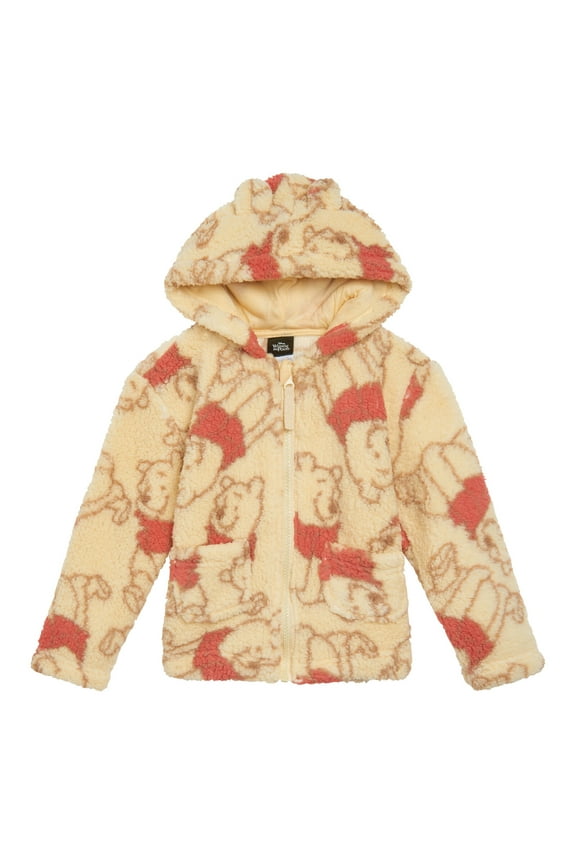 Winnie the Pooh Cozy Sherpa Zip Up Cosplay Hoodie Newborn to Toddler