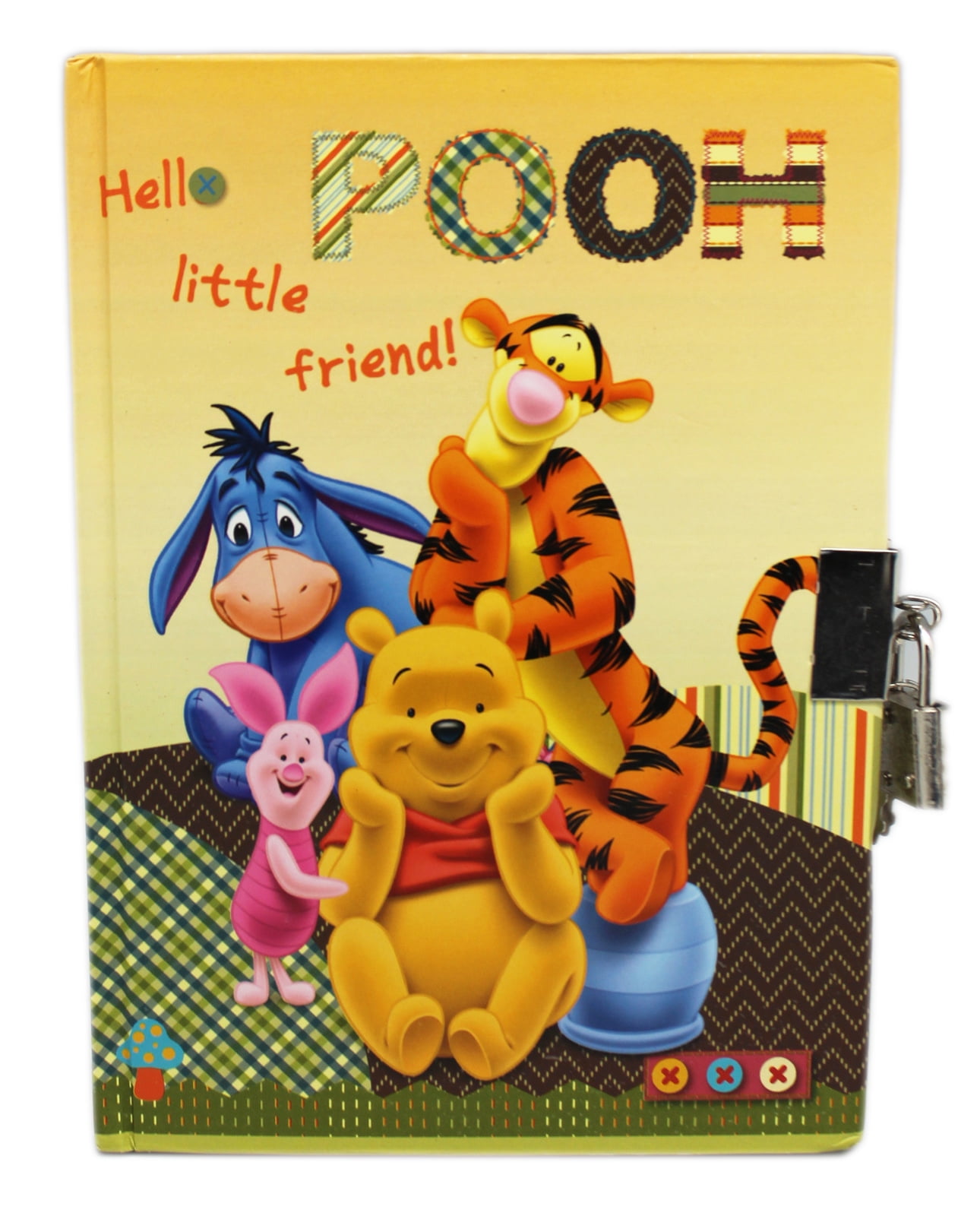Disney Winnie the Pooh Diary Book Hello Little Friend Pooh Eeyore Tigger Diary w/Lock
