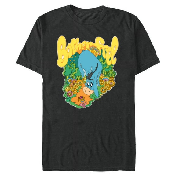 Disney Winnie the Pooh Eeyore Bother Free Sixties Retro - Short Sleeve Blended T-Shirt for Adults - Customized-Dark Heather