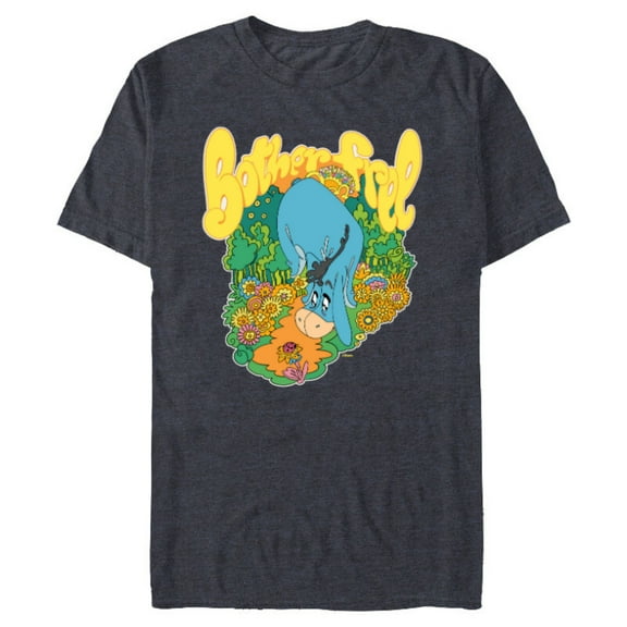 Disney Winnie the Pooh Eeyore Bother Free Sixties Retro - Short Sleeve Blended T-Shirt for Adults - Customized-Navy Heather