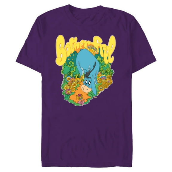 Disney Winnie the Pooh Eeyore Bother Free Sixties Retro - Short Sleeve Blended T-Shirt for Adults - Customized-Purple