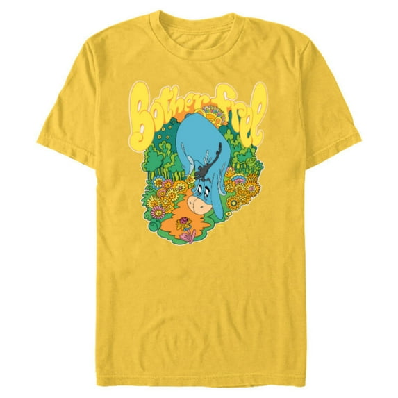 Disney Winnie the Pooh Eeyore Bother Free Sixties Retro - Short Sleeve Blended T-Shirt for Adults - Customized-Yellow