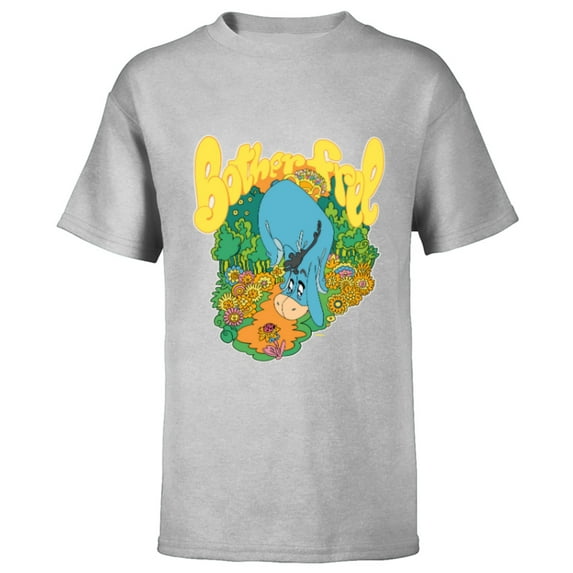 Disney Winnie the Pooh Eeyore Bother Free Sixties Retro - Short Sleeve T-Shirt for Kids - Customized-Athletic Heather