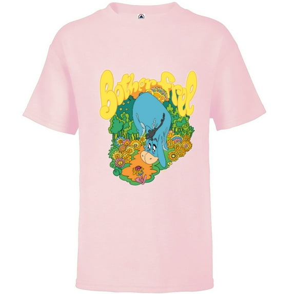Disney Winnie the Pooh Eeyore Bother Free Sixties Retro - Short Sleeve T-Shirt for Kids - Customized-Soft Pink