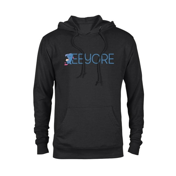Disney Winnie the Pooh Eeyore Classic Lettering - Pullover Hoodie for Adults - Customized-Black