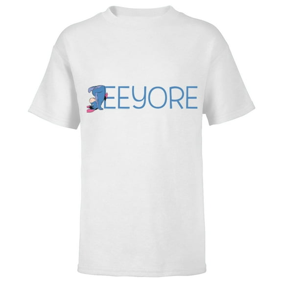 Disney Winnie the Pooh Eeyore Classic Lettering - Short Sleeve T-Shirt for Kids - Customized-White