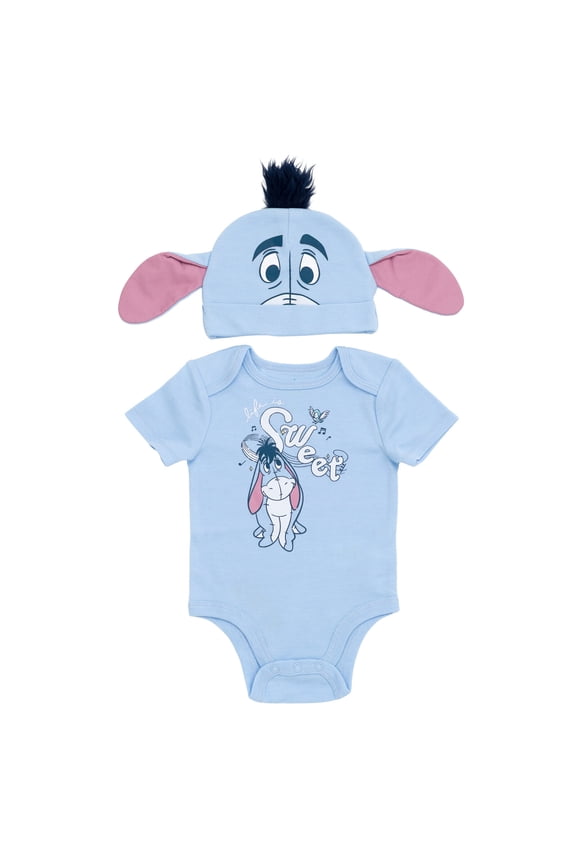 Winnie the Pooh Eeyore Cosplay Bodysuit and Hat Set Newborn to Infant