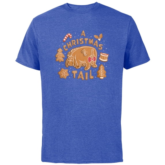 Disney Winnie the Pooh Eeyore Gingerbread A Christmas Tail - Short Sleeve Cotton T-Shirt for Adults - Customized-Royal Heather