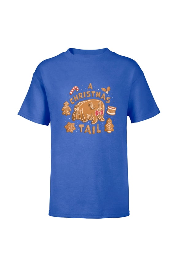 Winnie the Pooh Eeyore Gingerbread A Christmas Tail - Short Sleeve T-Shirt for Kids - Customized-Royal