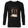 thumbnail image 1 of Disney Winnie the Pooh Eeyore Happy Holidays - Long Sleeve T-Shirt for Men - Customized-Black, 1 of 5
