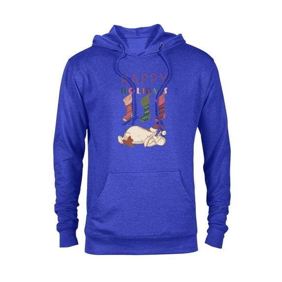 Disney Winnie the Pooh Eeyore Happy Holidays - Pullover Hoodie for Adults - Customized-Royal