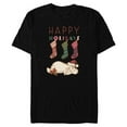 thumbnail image 1 of Disney Winnie the Pooh Eeyore Happy Holidays - Short Sleeve Blended T-Shirt for Adults - Customized-Black, 1 of 5