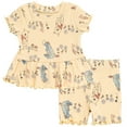 thumbnail image 1 of Disney Winnie the Pooh Eeyore Piglet Infant Baby Girls Peplum T-Shirt and Bike Shorts Outfit Set Yellow 18 Months, 1 of 5