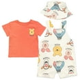 thumbnail image 1 of Disney Winnie the Pooh Baby Boys' Shortall and T-Shirt Set with Hat Rust Tusk, 1 of 8