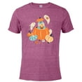 thumbnail image 1 of Disney Winnie the Pooh Eeyore Pumpkin & Ghost Pals Halloween - Short Sleeve Blended T-Shirt for Adults - Customized-Berry Snow Heather, 1 of 5
