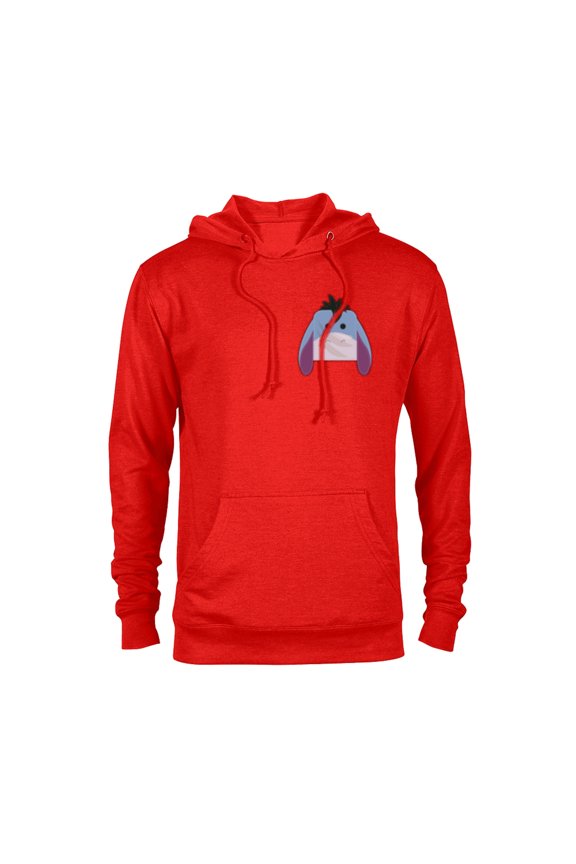 Winnie the Pooh Eeyore Small Block Character Pocket - Pullover Hoodie for Adults - Customized-Red
