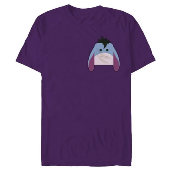 Disney Winnie the Pooh Eeyore Small Block Character Pocket - Short Sleeve Blended T-Shirt for Adults - Customized-Purple