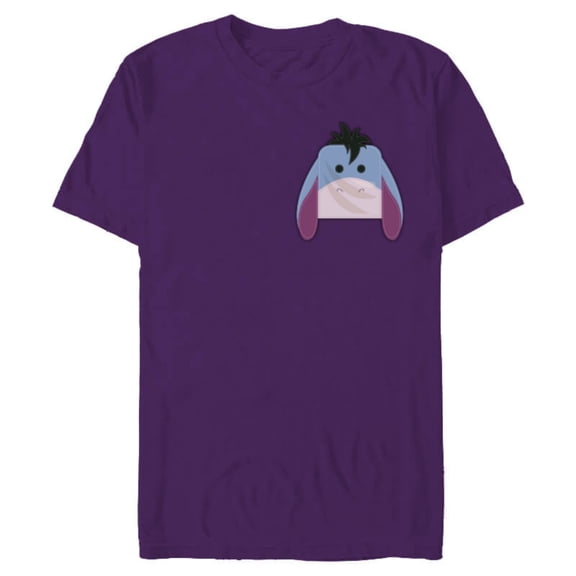 Disney Winnie the Pooh Eeyore Small Block Character Pocket - Short Sleeve Blended T-Shirt for Adults - Customized-Purple