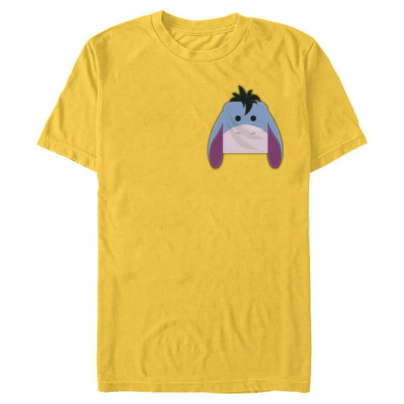 Disney Winnie the Pooh Eeyore Small Block Character Pocket - Short Sleeve Blended T-Shirt for Adults - Customized-Yellow
