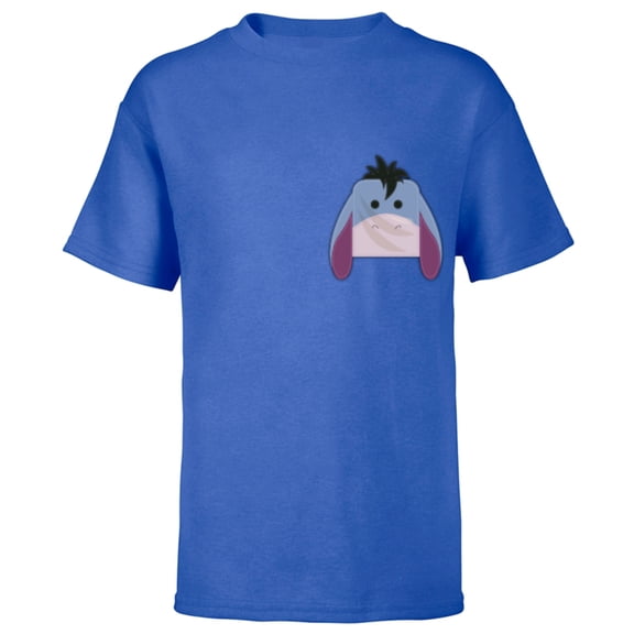 Disney Winnie the Pooh Eeyore Small Block Character Pocket - Short Sleeve T-Shirt for Kids - Customized-Royal