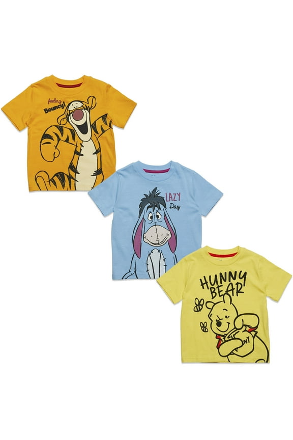 Winnie the Pooh Eeyore Tigger Little Boys 3 Pack T-Shirts Infant to Little Kid