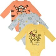 Disney Winnie the Pooh Eeyore Tigger Newborn Baby Boys 3 Pack Bodysuits Newborn to Infant