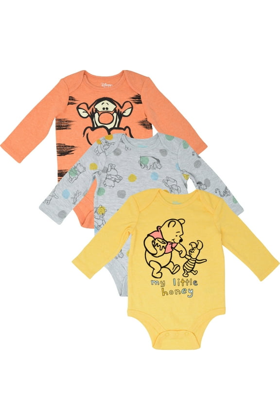 Winnie the Pooh Eeyore Tigger Newborn Baby Boys 3 Pack Bodysuits Newborn to Infant