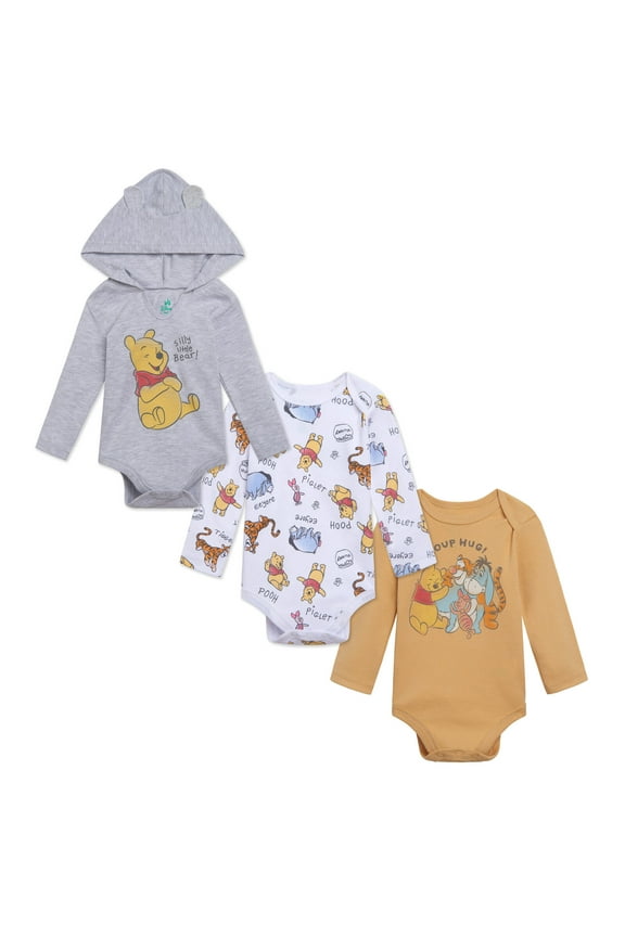 Winnie the Pooh Eeyore Tigger Piglet 3 Pack Cosplay Bodysuits Newborn to Infant