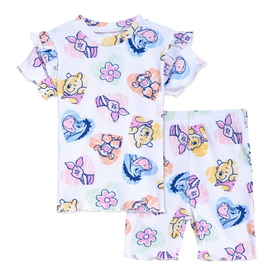 Disney Winnie the Pooh Eeyore Tigger Ribbed T-Shirt and Shorts Outfit Set Newborn to Toddler