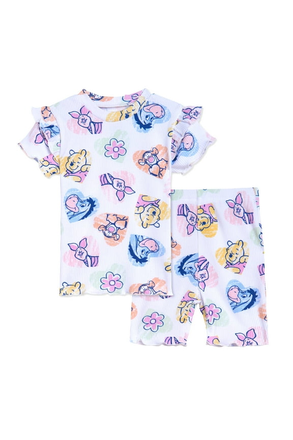 Disney Winnie the Pooh Eeyore Tigger Ribbed T-Shirt and Shorts Outfit Set Newborn to Toddler