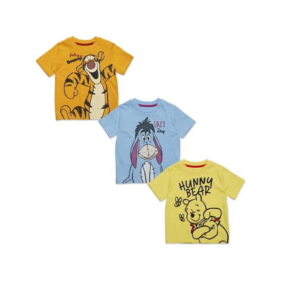 Disney Winnie the Pooh Eeyore Tigger Toddler Boys 3 Pack T-Shirts Infant to Little Kid