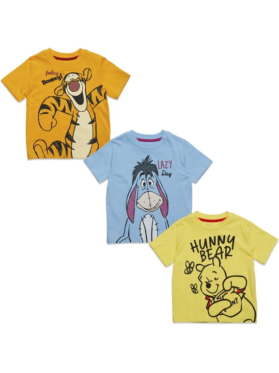 Winnie the Pooh Eeyore Tigger Toddler Boys 3 Pack T-Shirts Infant to Little Kid