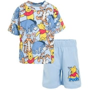 Disney Winnie the Pooh Eeyore Tigger Toddler Boys T-Shirt and Shorts Outfit Set Infant to Little Kid