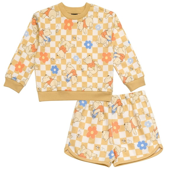 Disney Winnie the Pooh French Terry Pullover Sweatshirt and Shorts Outfit Set Infant to Little Kid