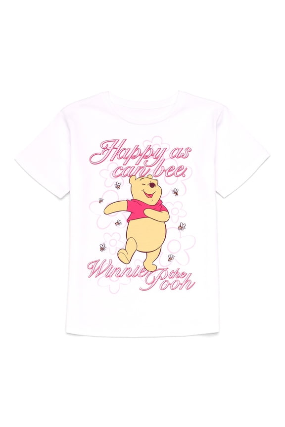 Winnie the Pooh Girls Short Sleeve Graphic T-Shirt, Sizes 4-16